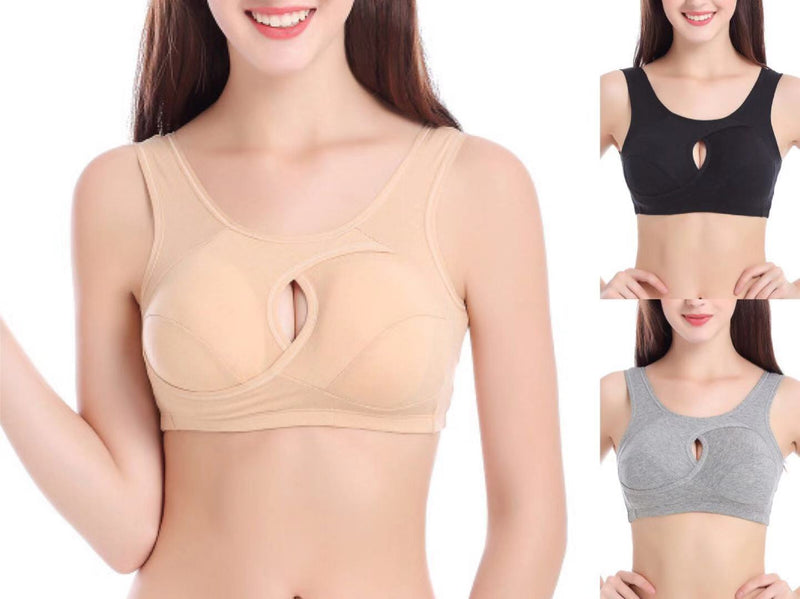 Cotton Anti-expansion Anti-Sag Gathering Adjustment Sports Bra