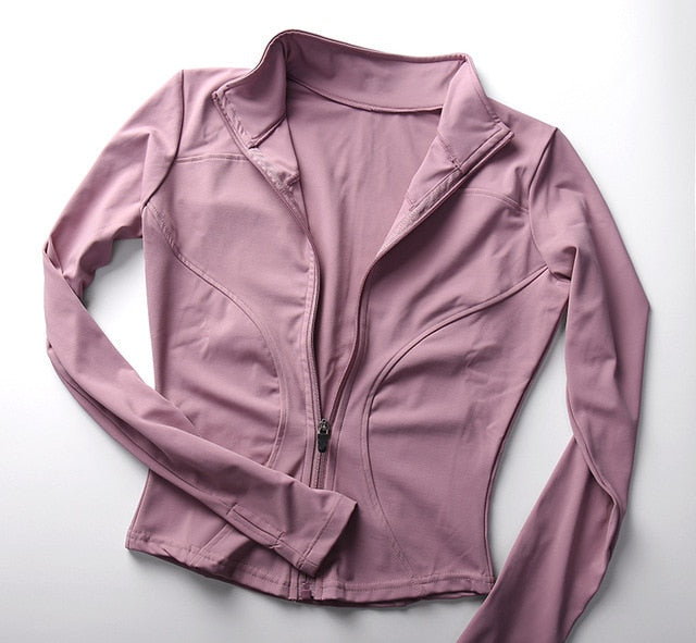 Long Sleeve Sports Jacket Women Zip