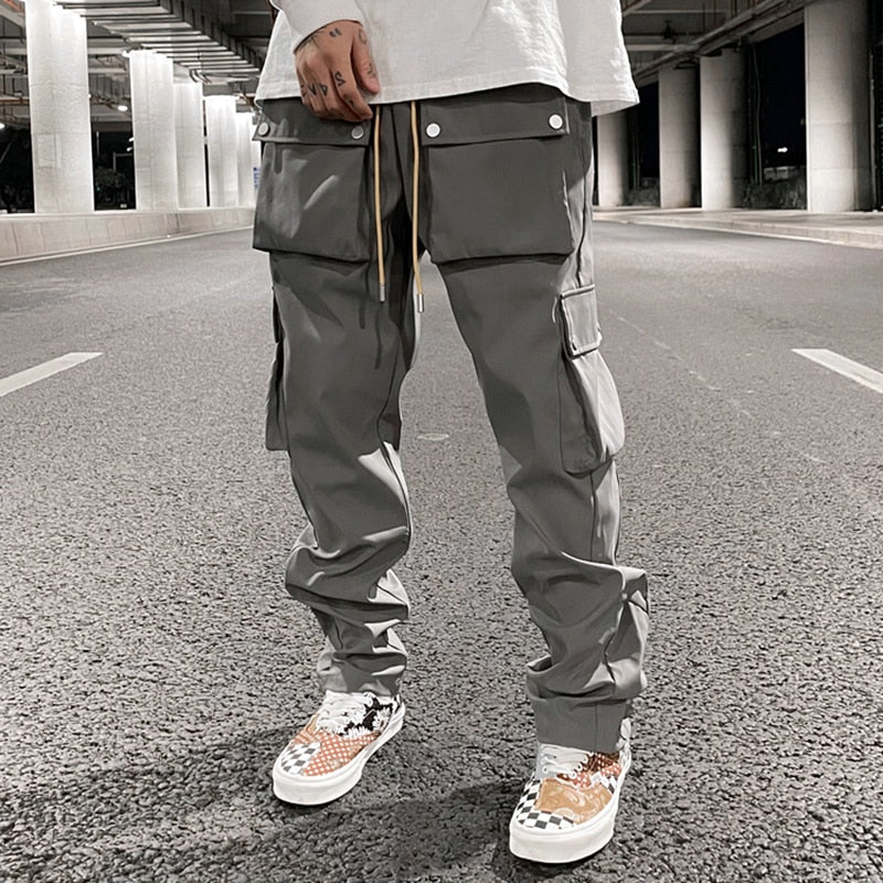 High Street Multi-pocket Casual Trousers