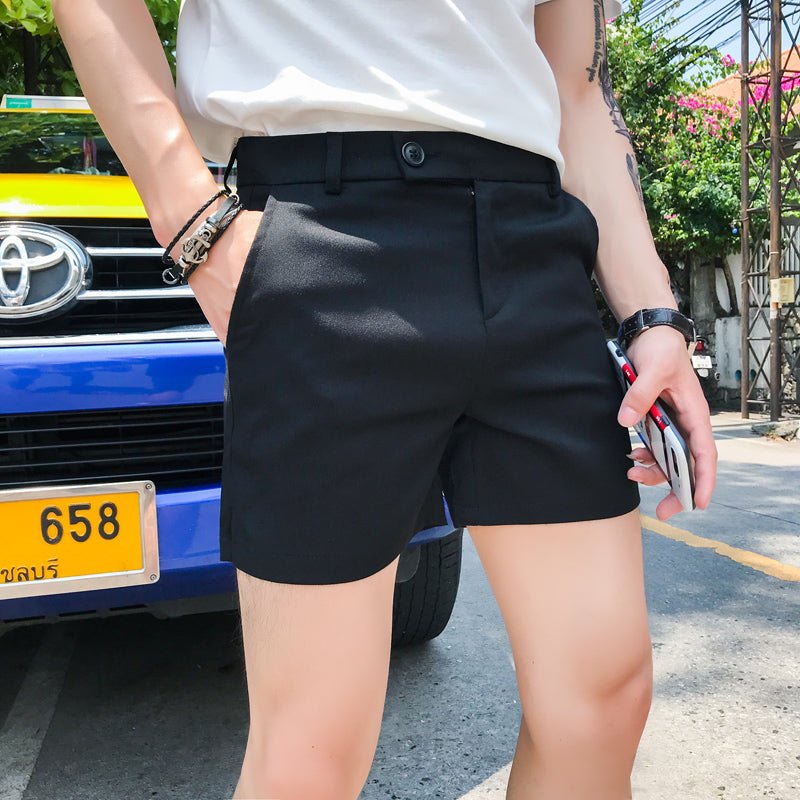 Slim fit Fashion Solid Straight Shorts