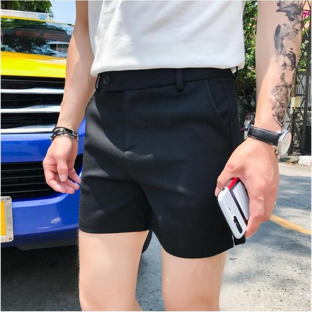 Slim fit Fashion Solid Straight Shorts