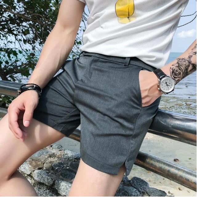 Slim fit Fashion Solid Straight Shorts