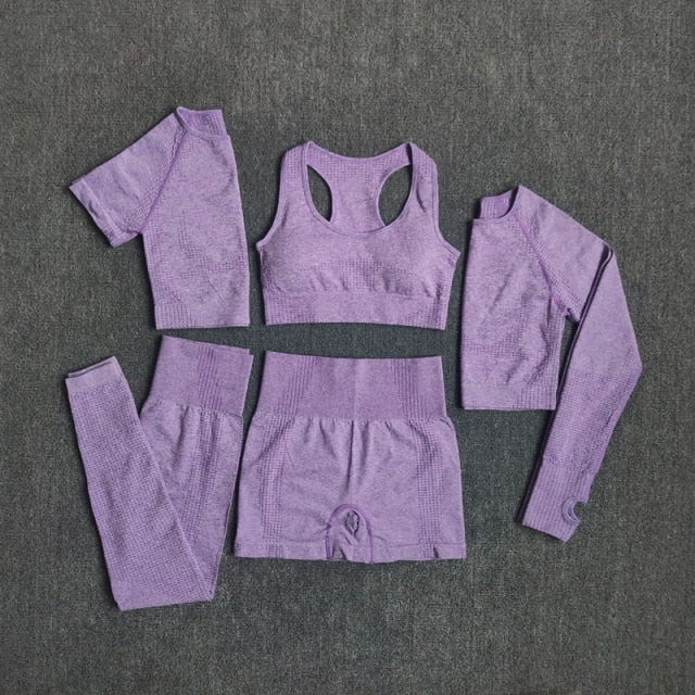 2/3/5PCS Seamless Women Yoga Set