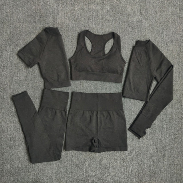 2/3/5PCS Seamless Women Yoga Set