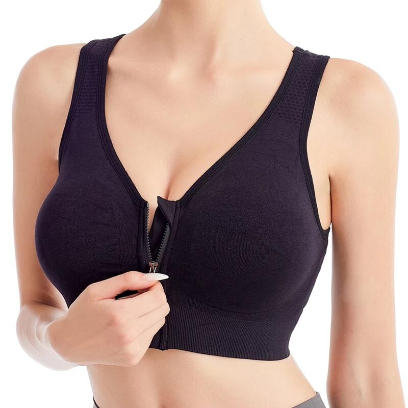 Front Zipper Sports Underwire Bralette