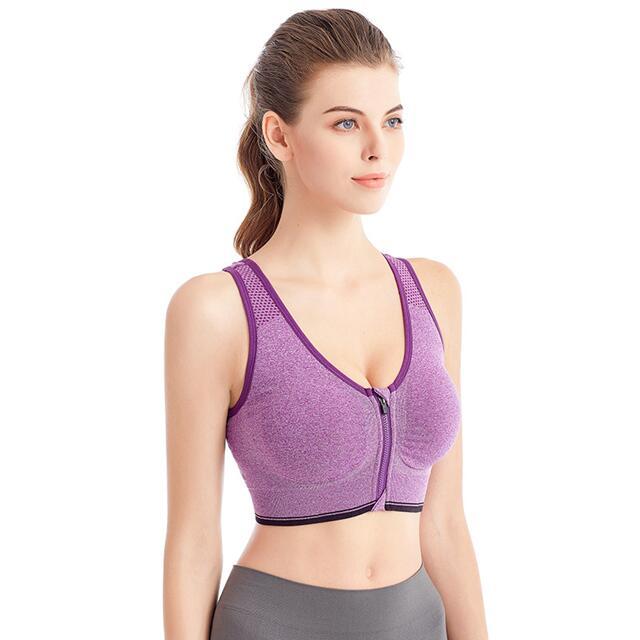 Front Zipper Sports Underwire Bralette