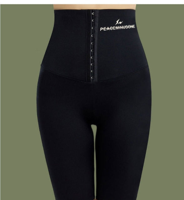 Breasted Waist Corset Seamless Leggings